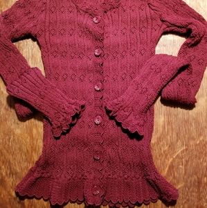 LGE Vtg 70s polyester ORIG BUTTONS knit SWEATER